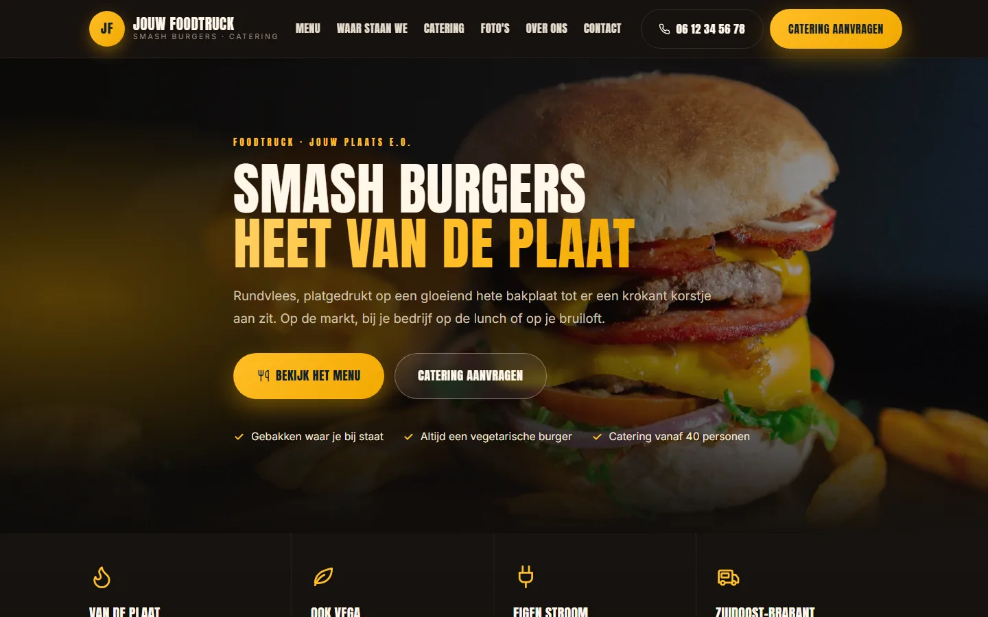 Voorbeeldsite in de gekozen stijl.